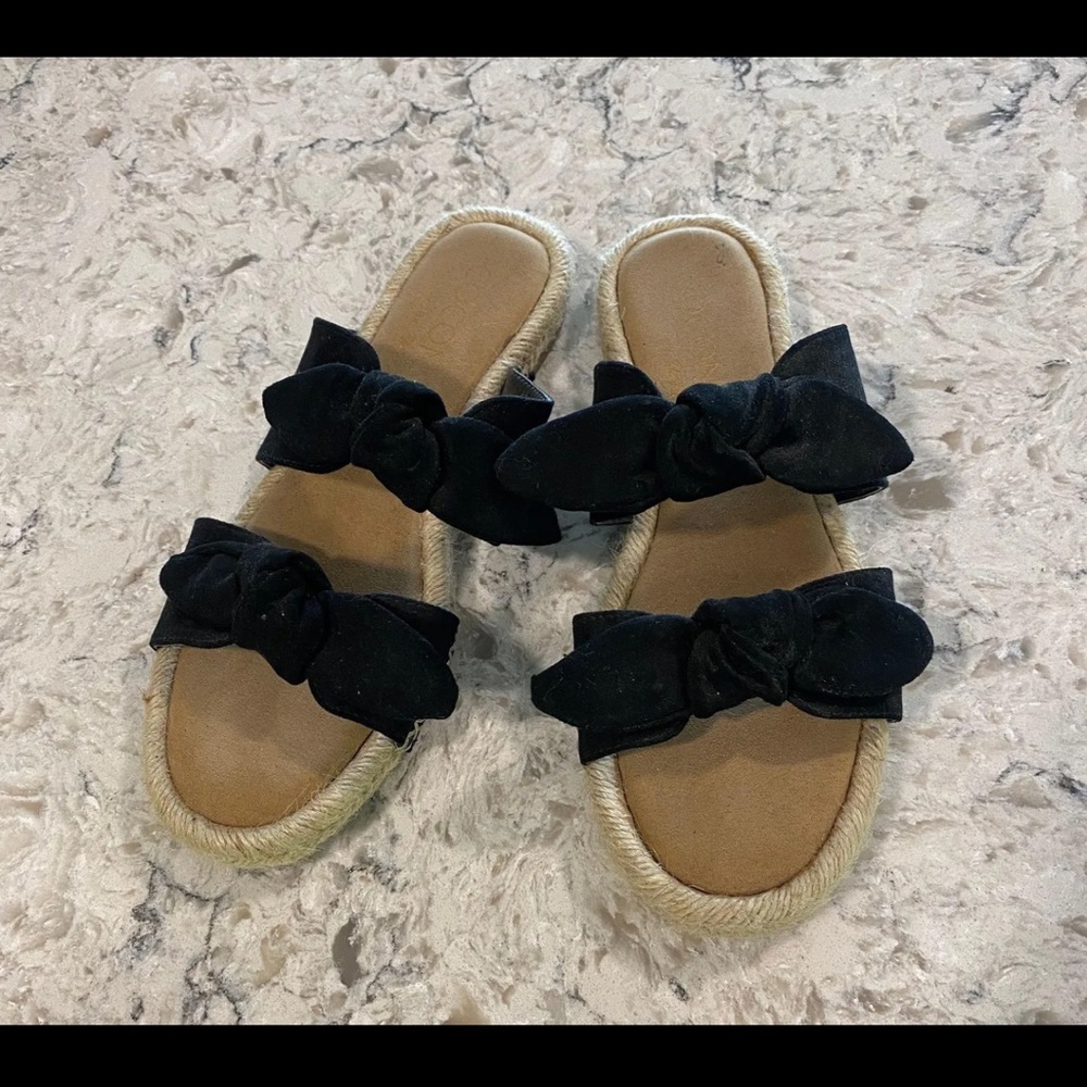 Coconut By Matisse Black Bow Sandals